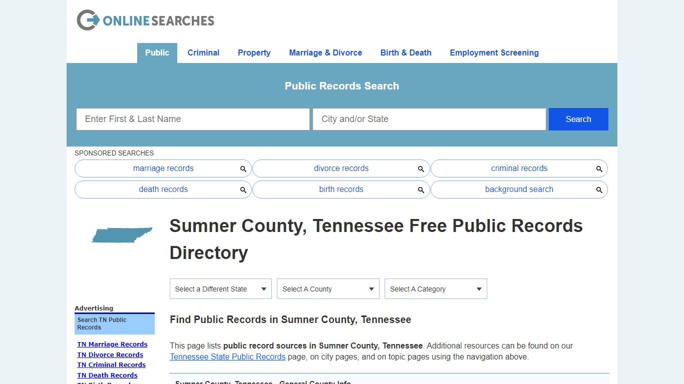 Sumner County, Tennessee Public Records Directory