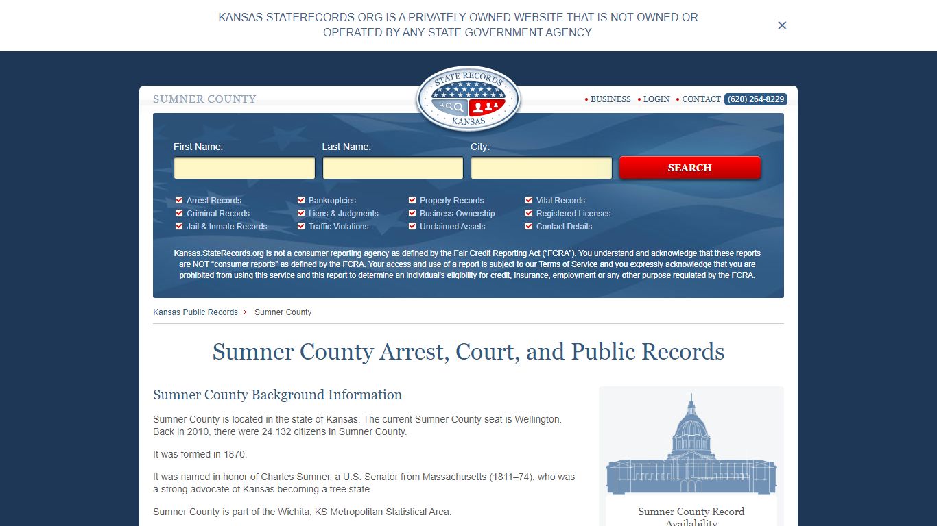 Sumner County Arrest, Court, and Public Records